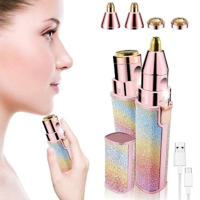 Picture of Eyebrow Trimmer For Women, 2 In 1 Rechargeable Facial Hair Remover Multicolor