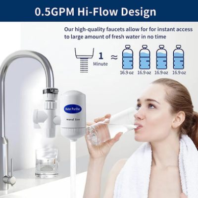 Picture of Mini Water Filter, Water Purifier Filter, Washable Water Purifier SWS Ceramic Cartridge Water Purifier Tap Filter For Home & Office 