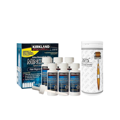 Picture of Kirkland Minoxidil 5% 1 Bottle + ZGTS Derma Roller 0.5mm 192 Titanium Needles - Hair,Beard Regrowth Combo Pack Ratings 1 
