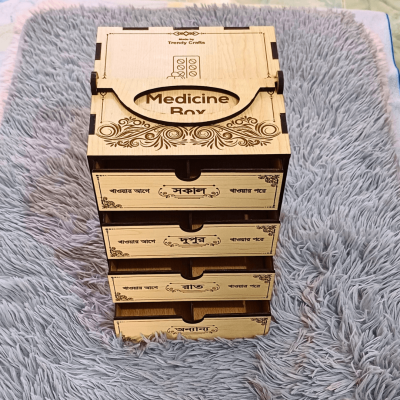Picture of Medicine Storage Box 4 layer Keep your medicines organized and secure with this handy 4 layer medicine storage box. Multicolor