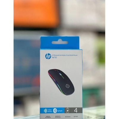 Picture of Hp W10 Wireless and Bluetooth Rechargeable Mouse with Led Light Black