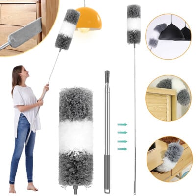 Picture of Ceiling Fan Cleaning Brush | Microfiber Fan Duster Long Handle | Fan Cleaning Flexible Mop for Home, Car, Kitchen, Office | Extendable Duster 