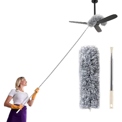 Picture of Ceiling Fan Cleaning Brush | Microfiber Fan Duster Long Handle | Fan Cleaning Flexible Mop for Home, Car, Kitchen, Office | Extendable Duster 