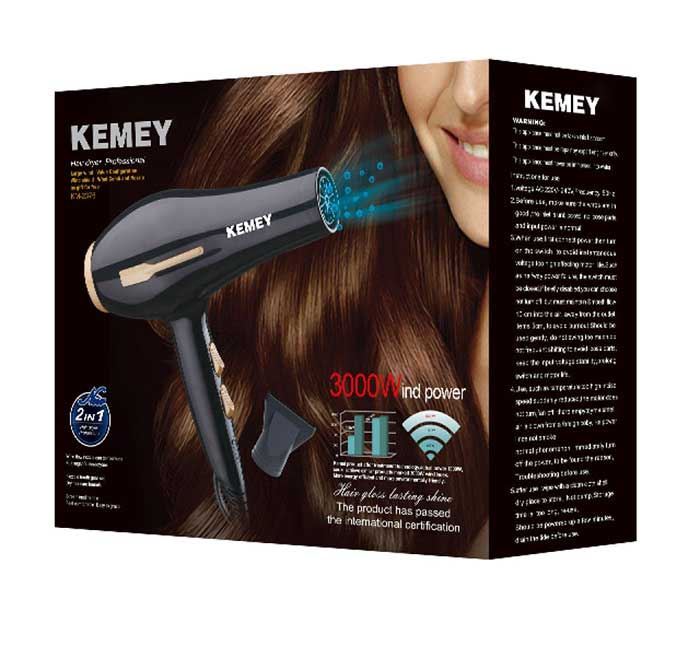 Picture of Kemei professional hair dryer 1000w- Black - Hair Dryer - Hair Dryer 