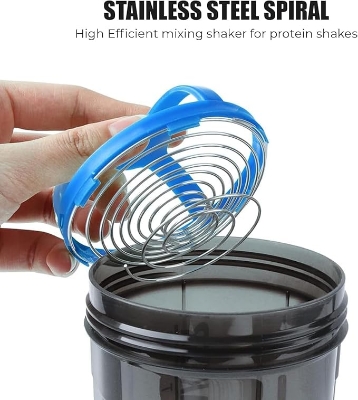 Picture of Protein Shaker Bottle 500ml with Extra Compartment | BPA-Free Protein Bottle Shaker for Protein Shakes | Leak Proof & Dishwasher Safe | Protein Shake Gym Bottles for Men & Women Gym Protein Shaker Bottle 500 ml Multicolor