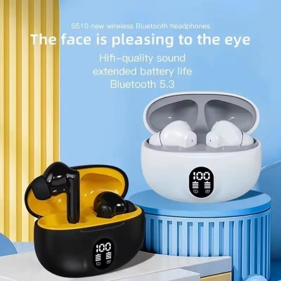 Picture of Wireless Earbuds Micro A04 Airpods Air 39 Earbuds Micro Clear Sound, Bluetooth 5.3, Transparent Case, Heavy Bass Stereo, Noise Reduction, Sports Headset with Microphone, Waterproof, LED Display Multicolor