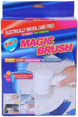 Picture of Electric Cleaning Brush, 3 in 1 Magic Power Scrubber for Kitchen Bathroom Tub Shower Tile Carpet Bidet Sofas, Cordless Battery Powered Scrubber w/3 Brush Heads White