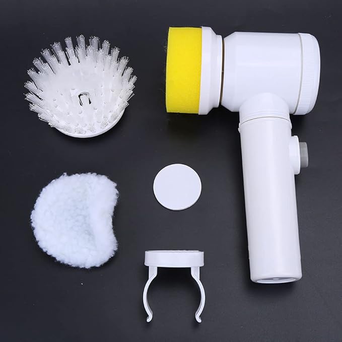 Picture of Electric Cleaning Brush, 3 in 1 Magic Power Scrubber for Kitchen Bathroom Tub Shower Tile Carpet Bidet Sofas, Cordless Battery Powered Scrubber w/3 Brush Heads White