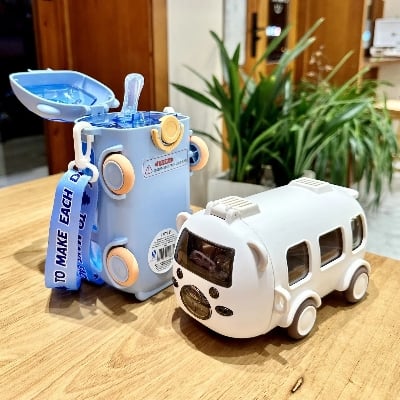 Picture of Kids Toy Car Water Bottle, Fun Kids’ Water Bottle with Movable Wheels | Leak-Proof, BPA-Free, and Easy to Carry Multicolor