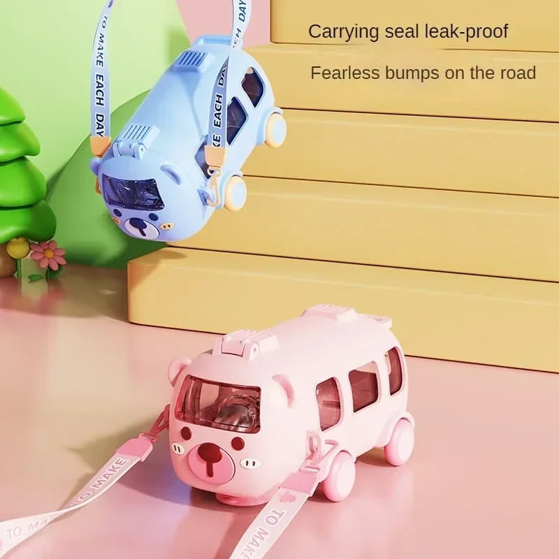 Picture of Kids Toy Car Water Bottle, Fun Kids’ Water Bottle with Movable Wheels | Leak-Proof, BPA-Free, and Easy to Carry Multicolor
