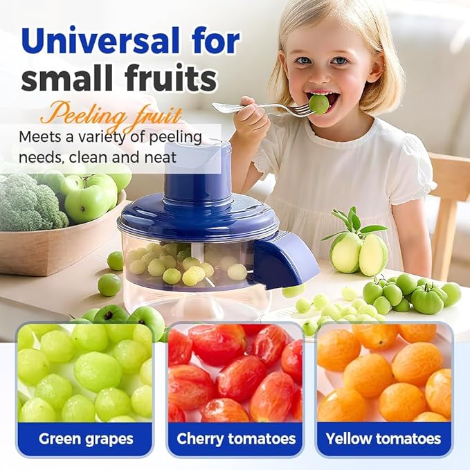 Picture of Electric Grape & Garlic Peeling Machine, USB Recahrgeable Multifunctional Small Fruit Tomato Peeler Tool, Automatic Peeling Machine, Easy to Use for Home Kitchen Commercial Multicolor