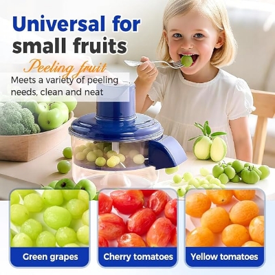Picture of Electric Grape & Garlic Peeling Machine, USB Recahrgeable Multifunctional Small Fruit Tomato Peeler Tool, Automatic Peeling Machine, Easy to Use for Home Kitchen Commercial Multicolor