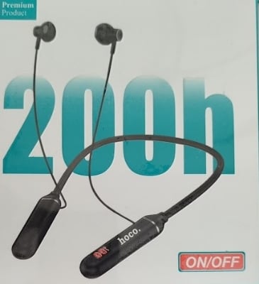 Picture of Hoco 200 Hours Plus Bluetooth Neckband Earphones | 200 Hours Battery Life | Wireless Sports Headset with Mic Black