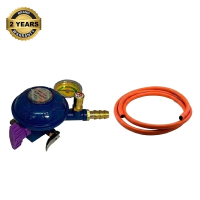 Picture of Safety Regulator with Single Burner Stove – Auto Shut Off – 6ft Gas Pipe Set – Best Price Package – Eurogas