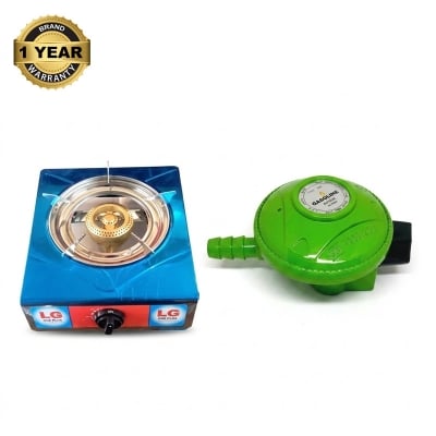 Picture of Low Pressure LPG Gas Regulator Package Includes Accessories & LG Single Burner Stove Made of Virgin Materials Gasoline