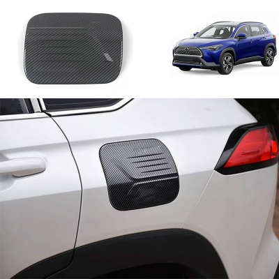 Picture of for Toyota Corolla Cross 2022 2023 2024 Fuel Tank Cover Trim Oil Gas Cap Exterior Decoration Sticker, ABS Carbon Fiber 1pc
