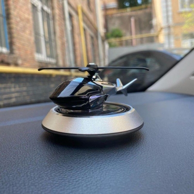 Picture of Car Solar Power Rotating Plane Ornament Aromatherapy Diffuser Car Air Freshener