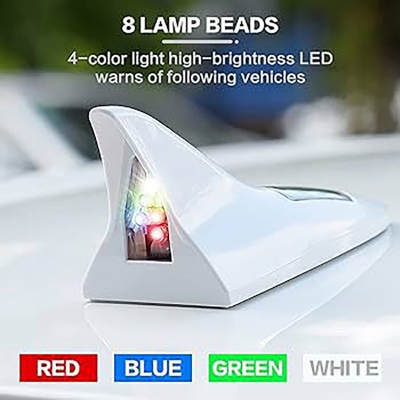 Picture of Litanglee Car Styling Car Shark Fin Antena Led Solar Energy Wireless Remote Control Fin Roof Aerials