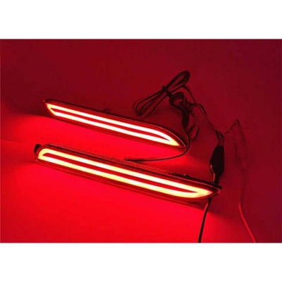 Picture of Pair Car LED Rear Bumper Reflector Brake Lights Red Lamp
