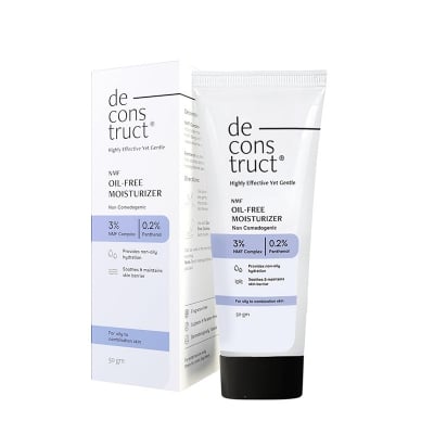Picture of Deconstruct Oil-Free Moisturizer For Oily Skin | 3% NMF Complex + 0.2% Panthenol | Lightweight Gel Moisturizer | For Oily to Combination Skin | 50gm