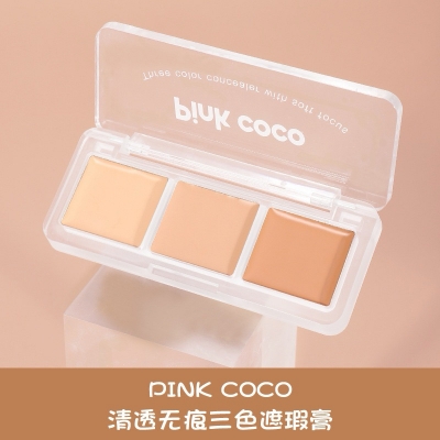 Picture of Pink coco Concealer Contour Palette 3 In 1 Color Correcting Highlight Concealer Contour Makeup Palette Color Corrector