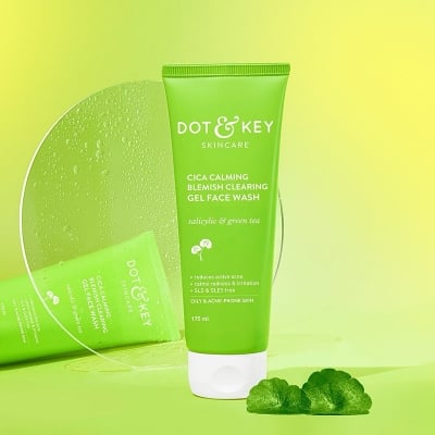 Picture of Dot & Key CICA Face Wash for Acne Prone Skin, 2% Salicylic Acid Face Wash with Green Tea | For Oily & Sensitive Skin | Sulphate Free Face Wash for Men & Women | Oil Control Face Wash with Zinc | 100ml