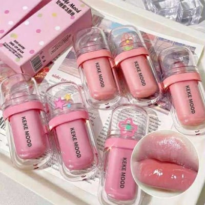 Picture of Keke mood Crystal Glossy Lip Glaze Jelly Mirror Water Lip Gloss Lasting Moisturizing Lips Tint Korean Lip Glaze Girl Beauty Cosmetics