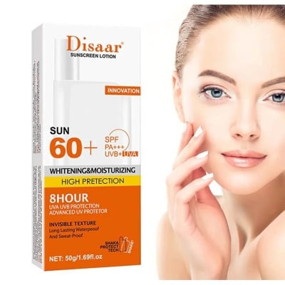 Picture of Disaar SPF 60 Sunscreen Lotion 50g Moisturizing Portable Sunblock Long Lasting Protection Sun Cream