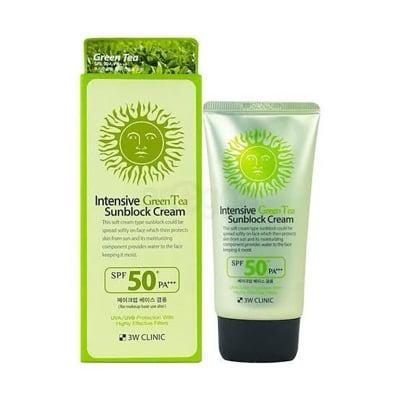 Picture of 3W Clinic Intensive Green Tea Sunblock Cream SPF 50+ PA+++ - 70ml