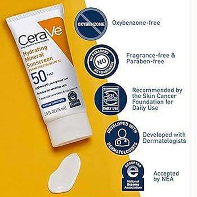 Picture of CeraVe 100% Mineral Sunscreen SPF 50 (USA)