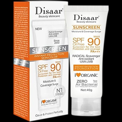 Picture of Disaar SPF90 Oil-Free Sunscreen Cream 40g | Instant Protection UVA UVB Foundation