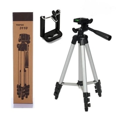 Picture of Tiktok Facebook Youtube Video Making Tripod 3110 Camera Stand With Phone Holder Clip
