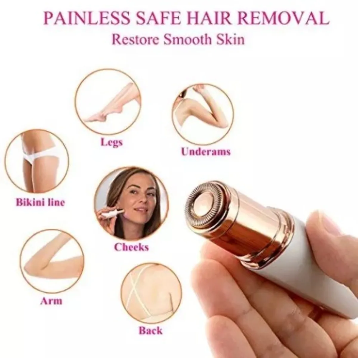 Picture of Flawless Skin Women Painless Hair Remover Face Facial Finishing Touch Epilator - Trimmer