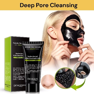 Picture of Bioaqua Bamboo Charcoal Black Remover Black Facial Mask - 60gm - Mask