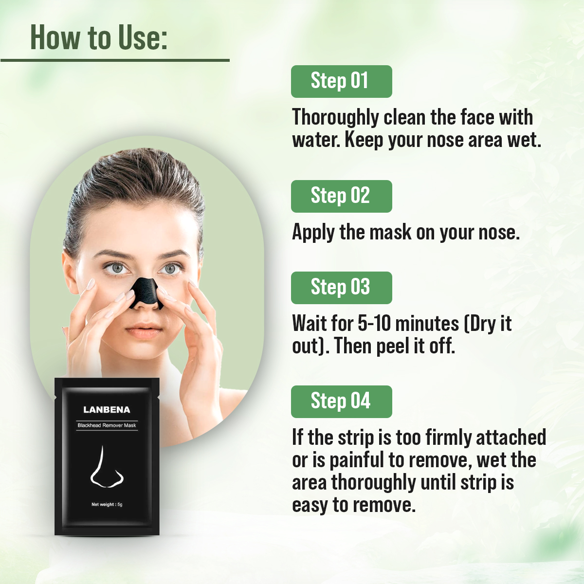 Picture of LANBENA Black Mask Blackhead Remover Peel Off Mask Mud Face Mask Charcoal Mask Nose Acne Treatment Oil Control Skin Care-1pcs