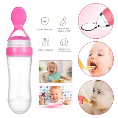 Picture of Termichy Baby Food Feeder, Silicone Squeeze Spoon Feeder for Infant Food Dispensing and Feeding, 90ML