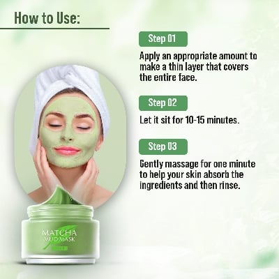 Picture of Laikou Green Tea Matcha Mud Facial Mask Clay Deep Cleaning Oil-Control Moisturizing Blackhead Remover Cleanser Mud Deeply-85gm
