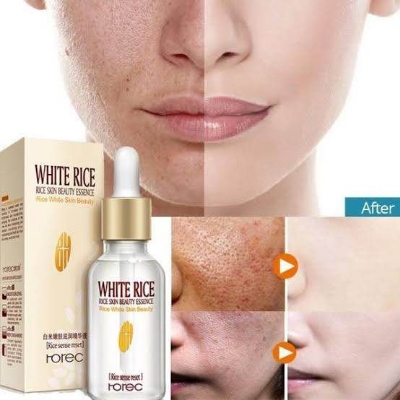 Picture of White Rice face Serum collagen Reduces Wrinkles Dark Spots anti-aging Sun Damage Corrector skin care-15ml