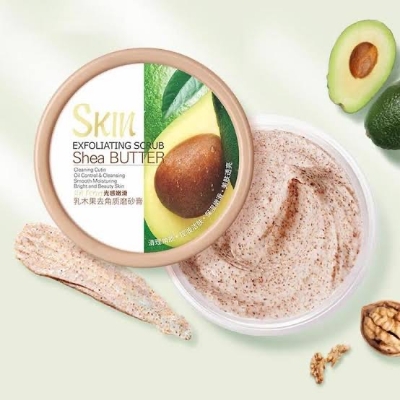 Picture of FenYi Body Scrub Shea Butter Exfoliating Gel Deep Cleansing Pores Acne Treatment Smooth Brightening Avocado Whitening Face  Scrub -100gm