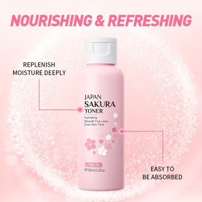 Picture of LAIKOU Sakura Face Toner Brightening Hydrating Moisturizing Oil Control Shrink Pores Lifting Firming Serum Skin Care-100ml
