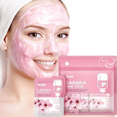 Picture of LAIKOU- 7pcs Japan Sakura Mud Face Mask Cleansing