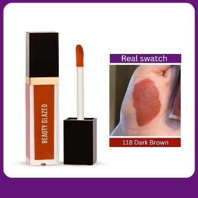 Picture of Beauty Glazed Super Mini Lipstick-118 (Dark Brown) Size is very small but good