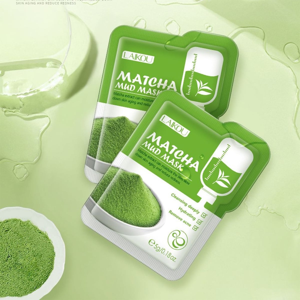 Picture of Laikou Eggplant /Mung Bean/Sakura / Matcha Mud Mask- 5GM (Combo 4pcs)