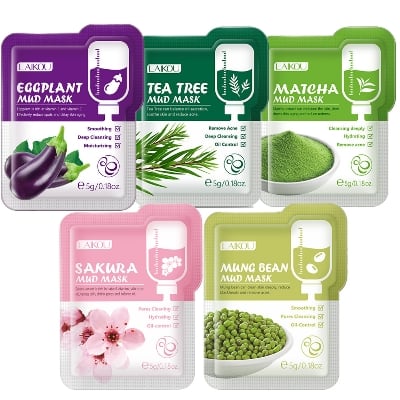 Picture of Laikou Face Cleansing Mud Mask Anti-Aging Clay Face Mask Deep Cleaning - Combo set 5pcs