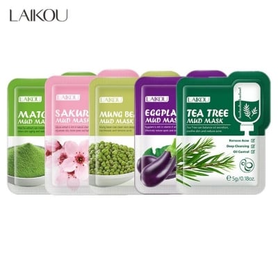 Picture of Laikou Face Cleansing Mud Mask Anti-Aging Clay Face Mask Deep Cleaning - Combo set 5pcs