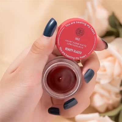 Picture of Beauty Glazed Velvet Matte Lipstick Mud Moisturize Waterproof Long Lasting Double Use For Lip And Cheek-302