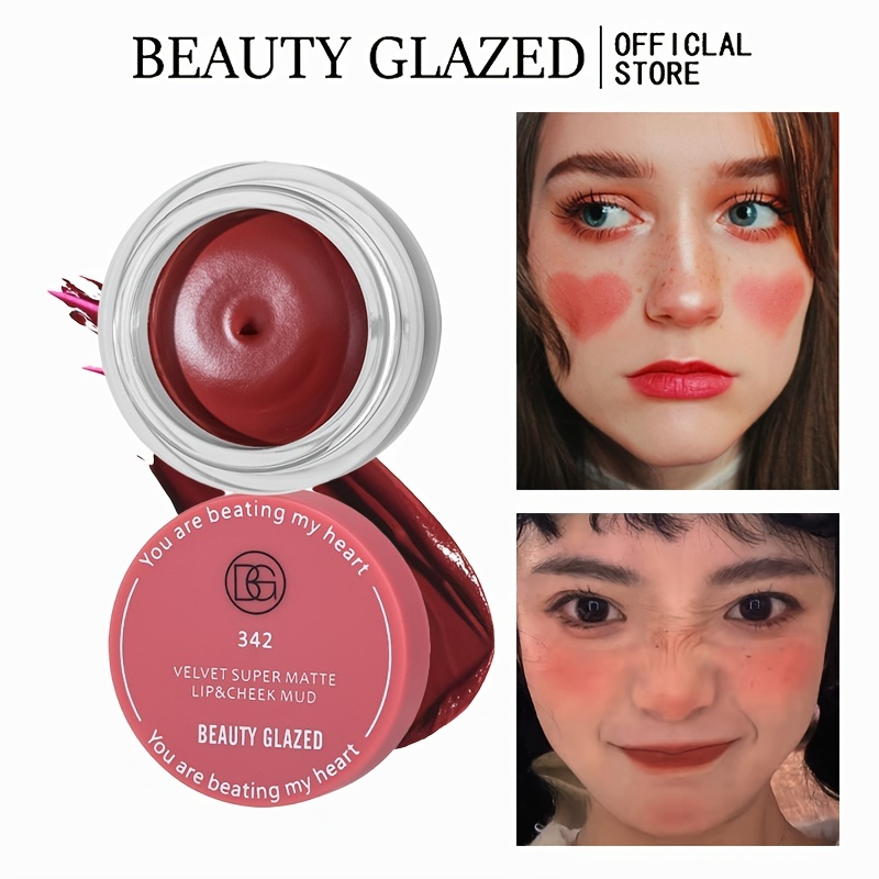 Picture of Beauty Glazed Velvet Matte Lipstick Mud Moisturize Waterproof Long Lasting Double Use For Lip And Cheek-342 - Lipstick