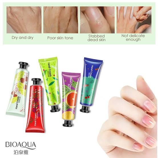 Picture of BIOAQUA Fruits Hand Cream Sets Moisturizing Sakura Hands Cream Anti-chapping Nourishing Repairing Handcream Hand Skin Care-5PCS