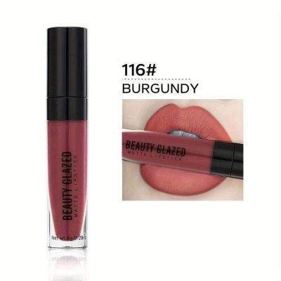 Picture of Beauty Glazed Matte Waterproof Long Lasting Liquid Lipstick -116#BURGUNDY