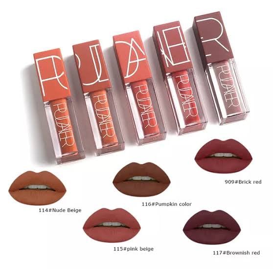 Picture of Pudaier 5pcs Waterproof Long Lasting Matte Liquid Lipstick Matte lipstick Gloss set lipstick set